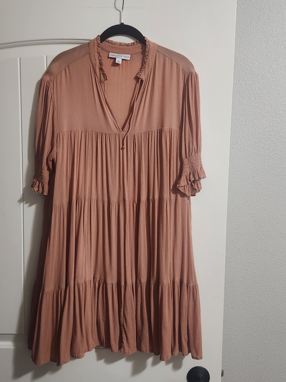 And Now This Mauve Tiered Midi Dress